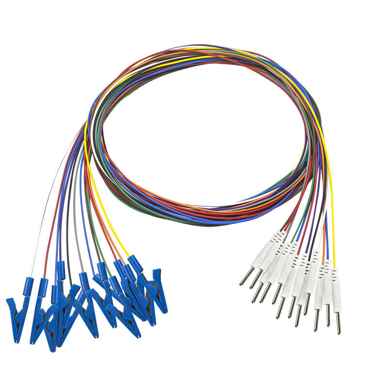 Электрод Leadwires золота EEG EMG зажима крокодила аллигатора крышки хватальщика EEG штепсельной вилки Din 2,0 покрытый электродами